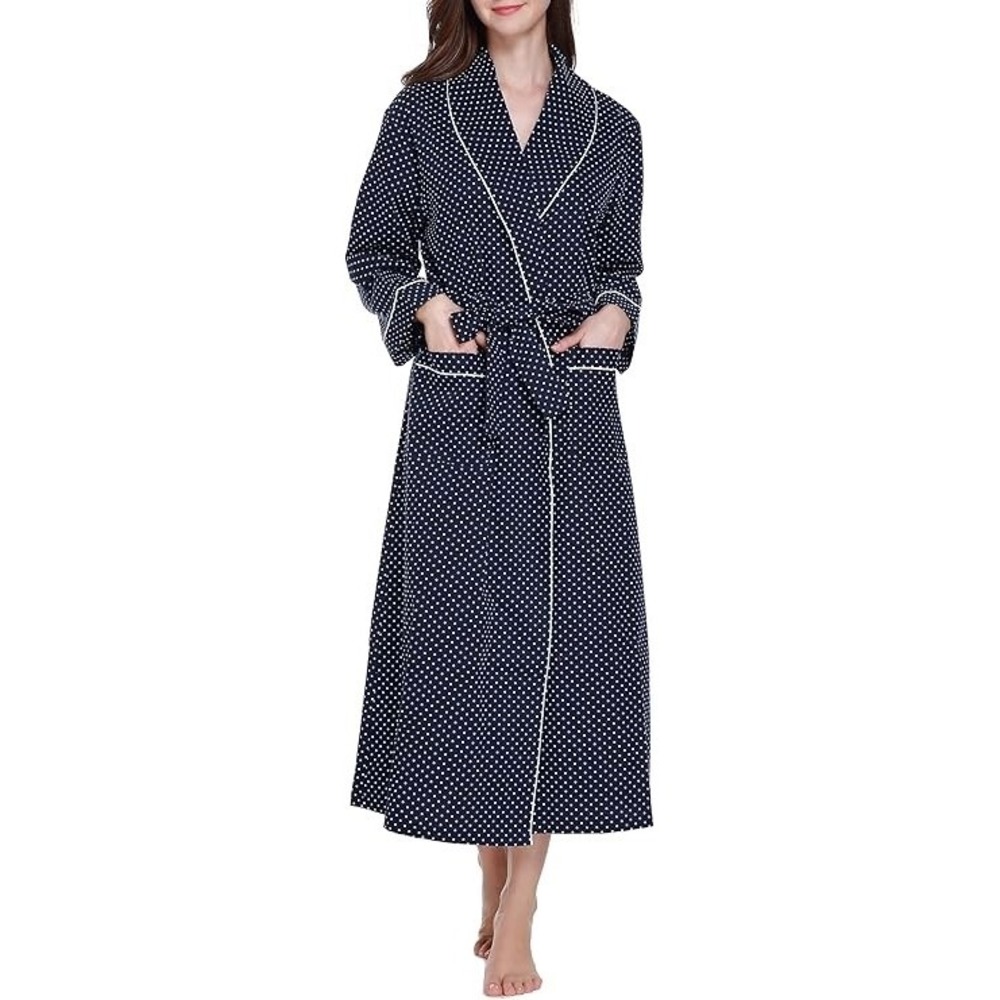 NWTD Lavenderi XXL Polka Dot Robe Long Classic Kimono Lounge Bathrobe 130490